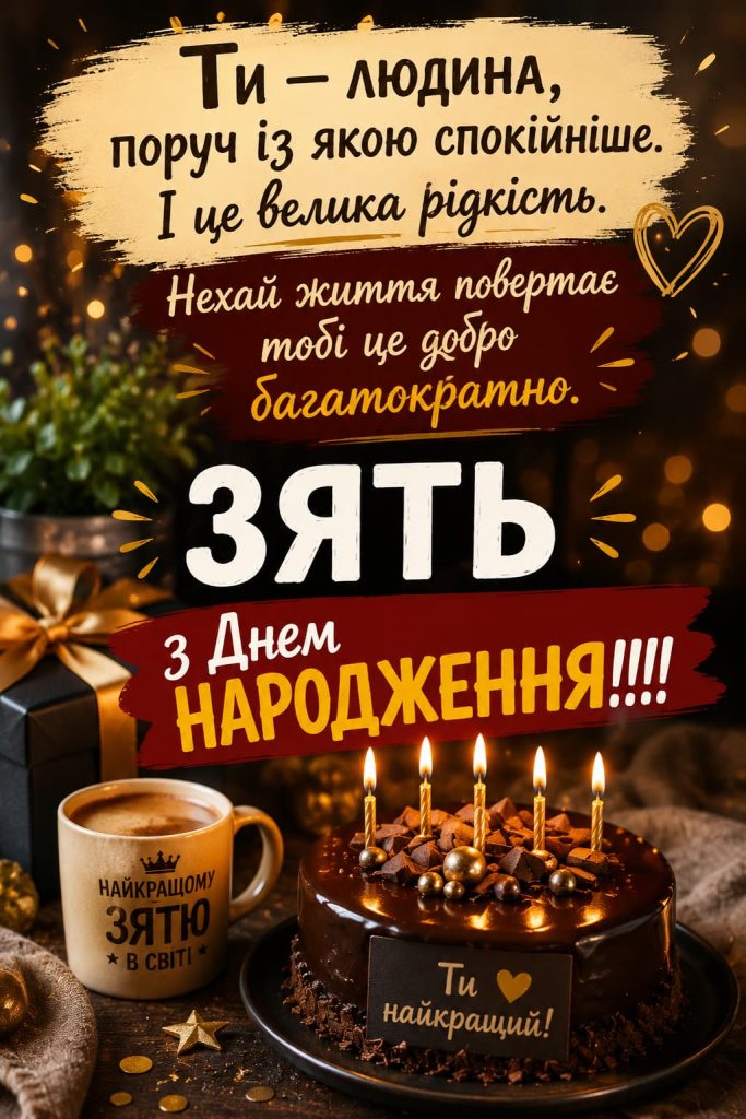 Зворушливі привітання з Днем народження зятю картинка 4