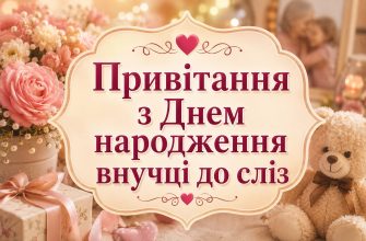 створи головну горизонтальну картинку з текстом по центру Привітання з Днем народження внучці до сліз