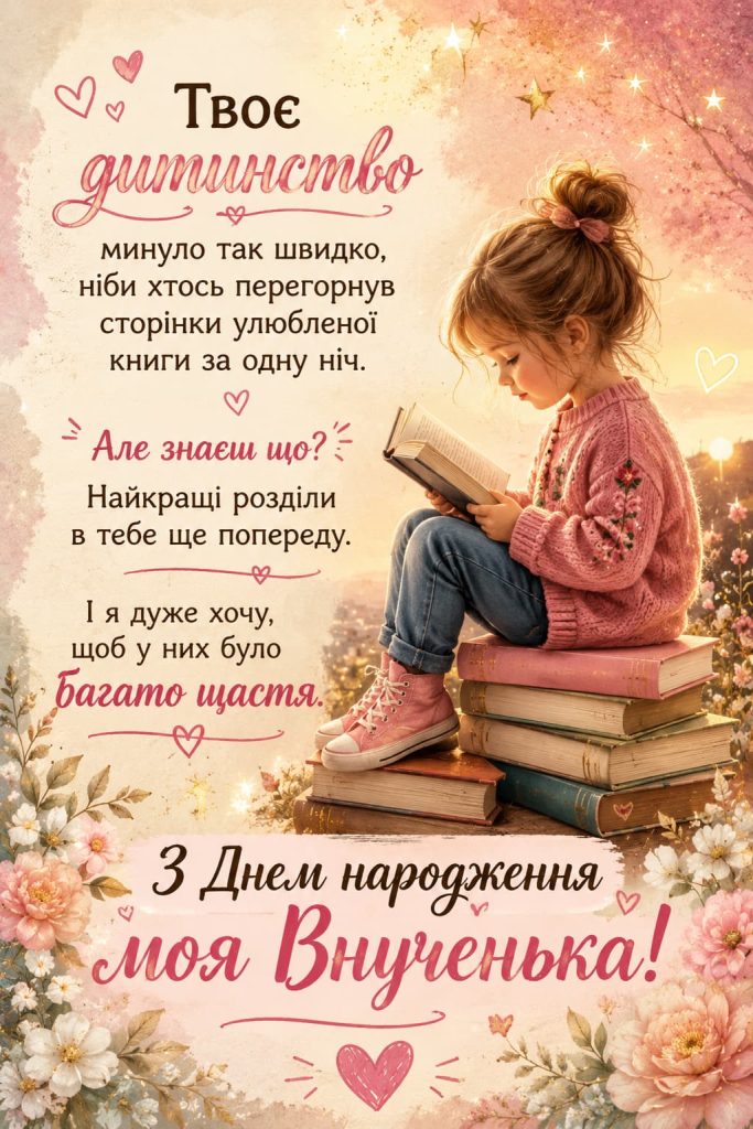 Привітання з Днем народження внучці до сліз картинка 5
