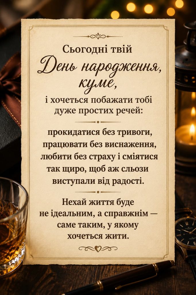 Привітання з Днем народження для кума своїми словами картинка 1