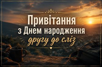створи головну горизонтальну картинку з текстом по центру Привітання з Днем народження другу до сліз