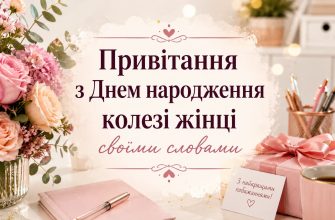 Привітання з Днем народження колезі жінці своїми словами