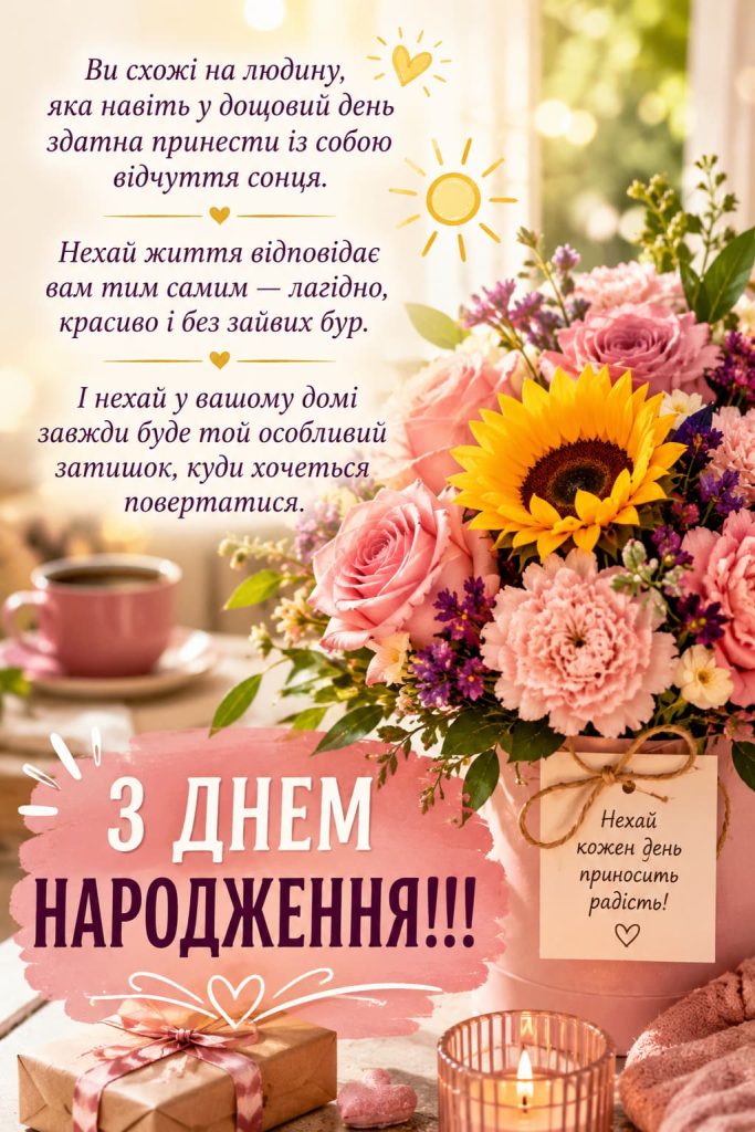 Привітання з Днем народження колезі жінці своїми словами картинка 4