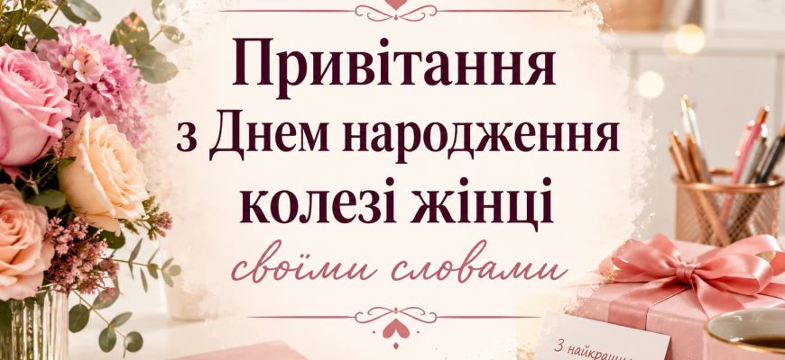 Привітання з Днем народження колезі жінці своїми словами