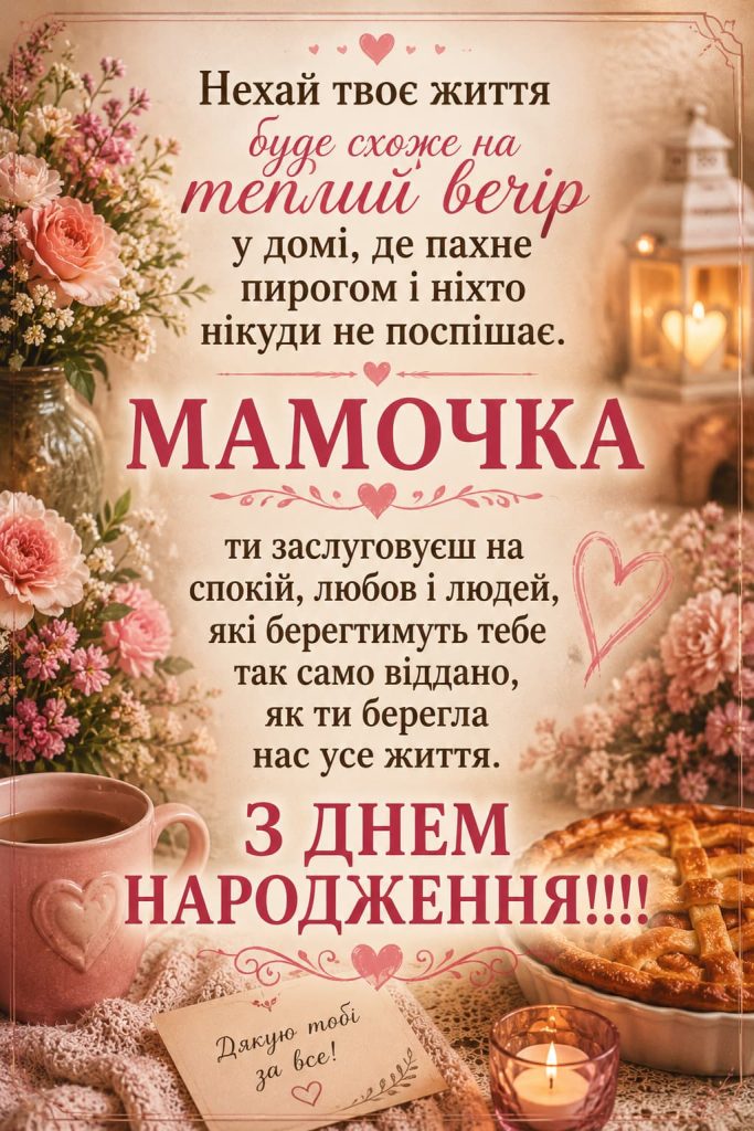 Привітання з Днем народження мамі до сліз картинка 1