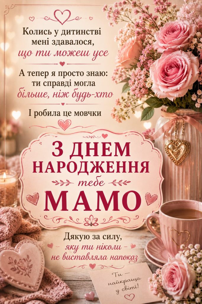 Привітання з Днем народження мамі до сліз картинка 2