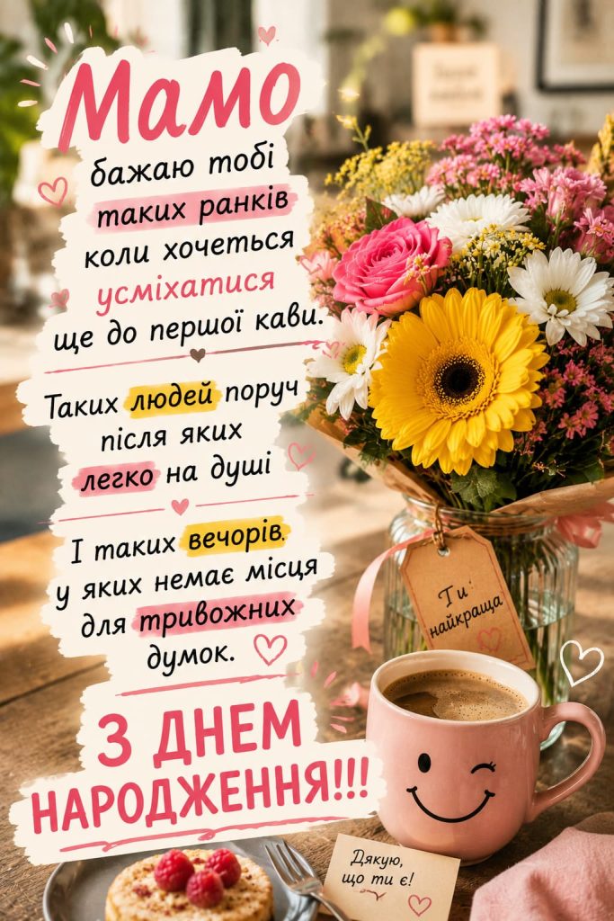 Привітання з Днем народження мамі до сліз картинка 3