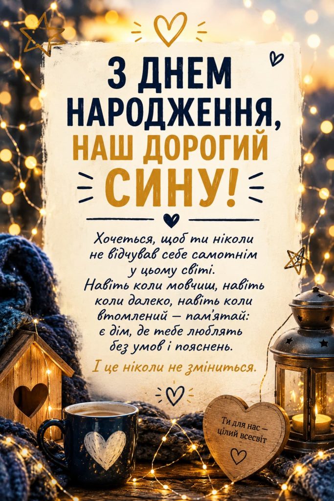 Привітання з Днем народження сину до сліз картинка 5