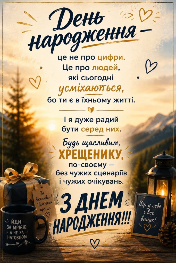 Привітання з Днем народження хрещенику своїми словами картинка 1