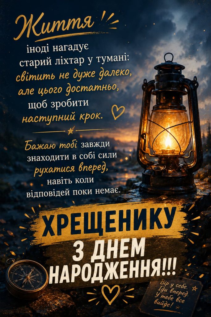 Привітання з Днем народження хрещенику своїми словами картинка 6
