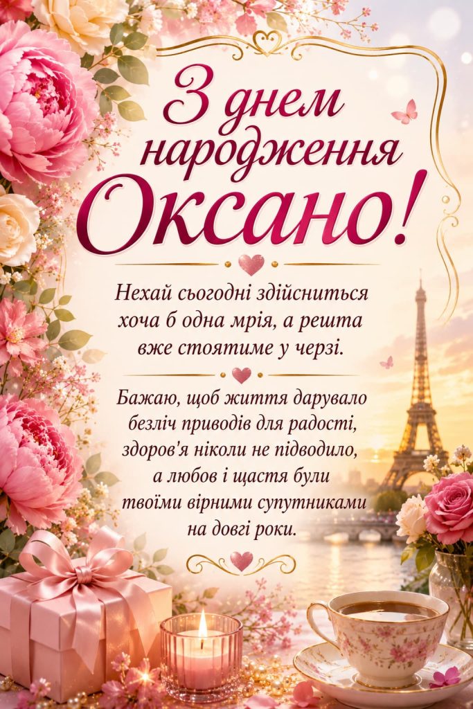 з днем народження оксано картинка 1